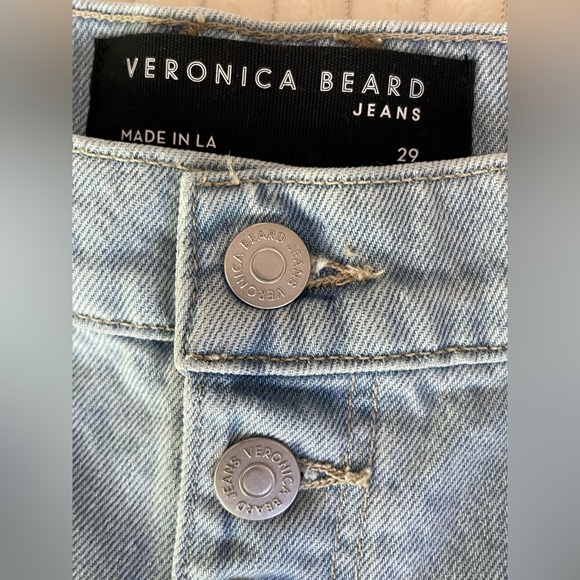 Veronica Beard Grant high waist wide leg button fly Jeans light blue size 29 - Picture 4 of 16